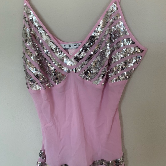 Pink Silk Camisole with sequin design - Picture 3 of 4